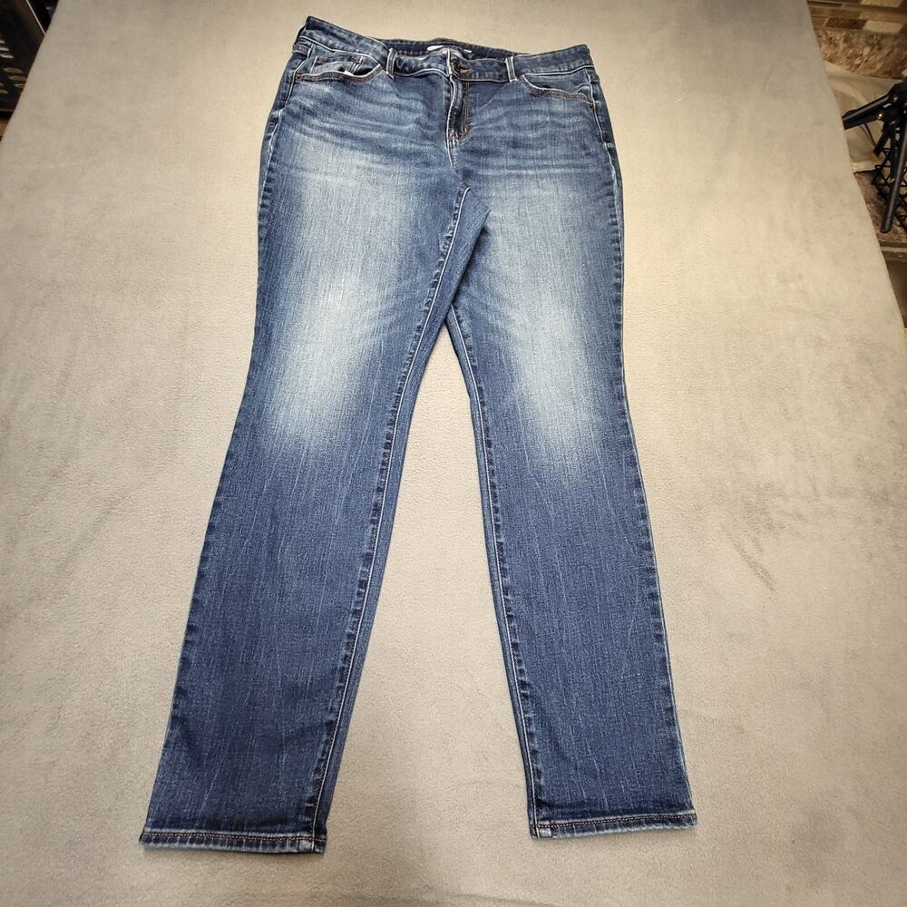 Old Navy Jeans Womens 14 Blue Pop Icon Skinny Leg Distressed‎ Denim Stretch